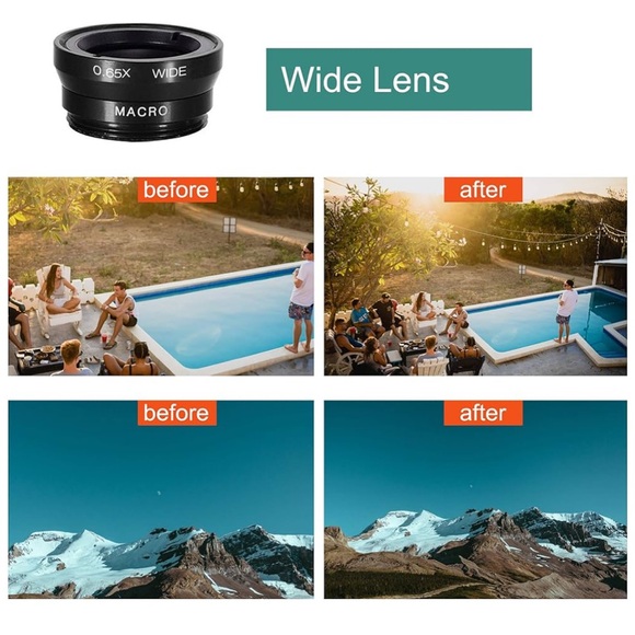 Ailun Black Camera Lenses Set with Clip-on Mechanism and Macro Feature - Picture 3 of 7